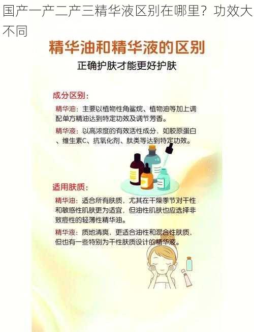 国产一产二产三精华液区别在哪里?功效大不同