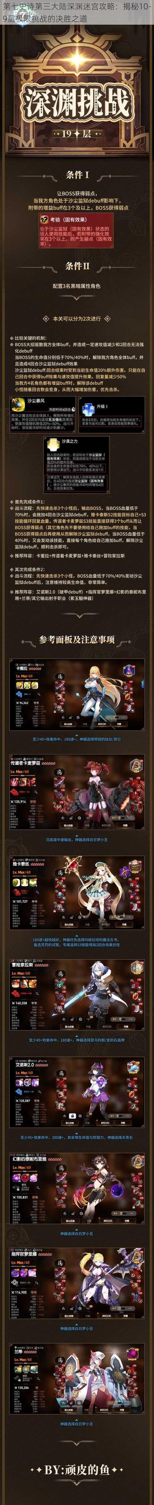 第七史诗第三大陆深渊迷宫攻略:揭秘10-9层极限挑战的决胜之道