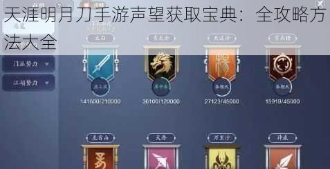 天涯明月刀手游声望获取宝典:全攻略方法大全