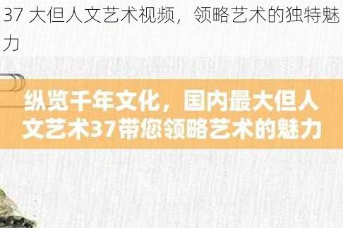 37 大但人文艺术视频,领略艺术的独特魅力