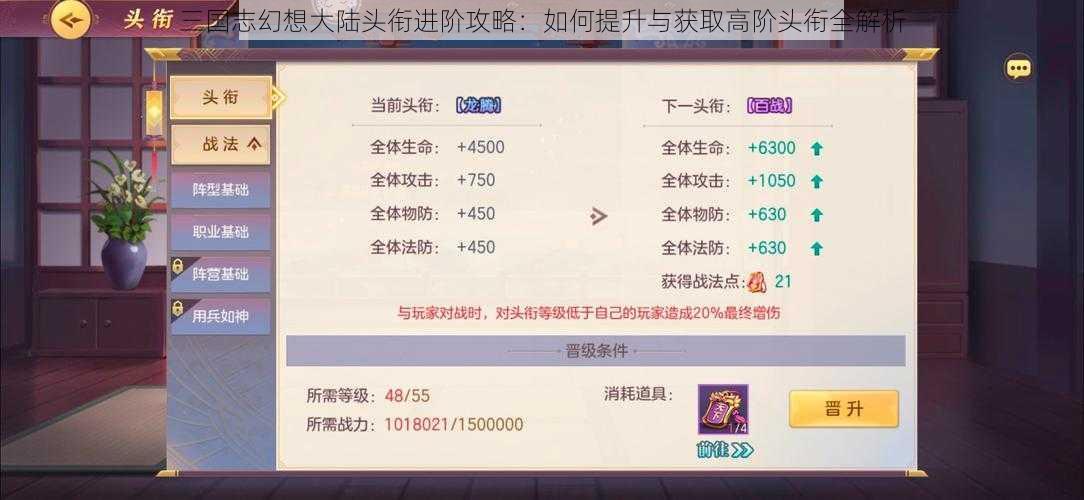三国志幻想大陆头衔进阶攻略:如何提升与获取高阶头衔全解析