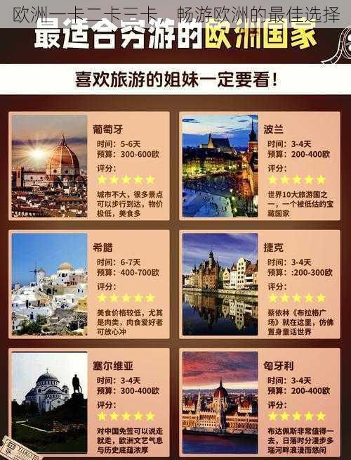欧洲一卡二卡三卡,畅游欧洲的最佳选择