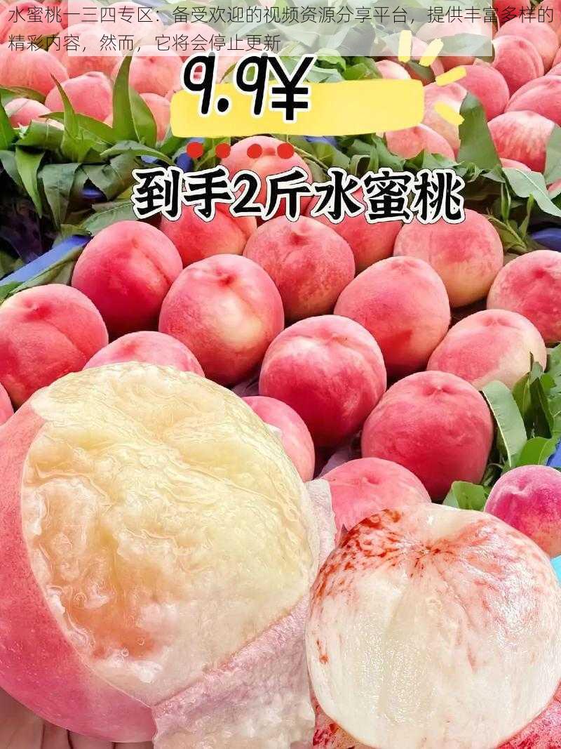 水蜜桃一三四专区:备受欢迎的视频资源分享平台,提供丰富多样的精彩内容,然而,它将会停止更新