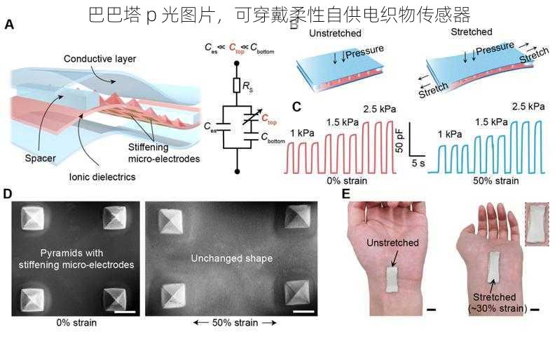 巴巴塔 p 光图片,可穿戴柔性自供电织物传感器