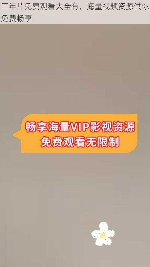三年片免费观看大全有,海量视频资源供你免费畅享
