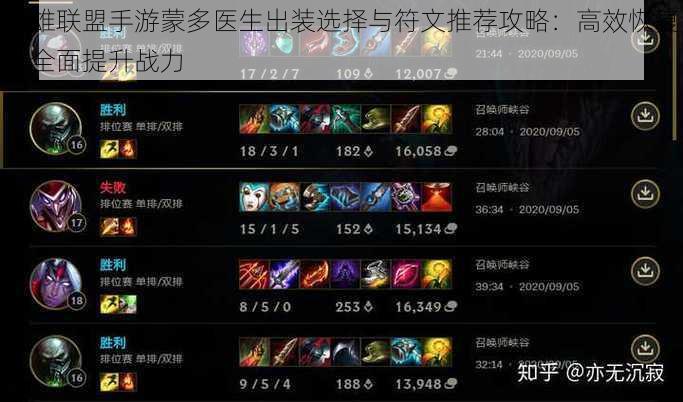 英雄联盟手游蒙多医生出装选择与符文推荐攻略：高效恢复，全面提升战力