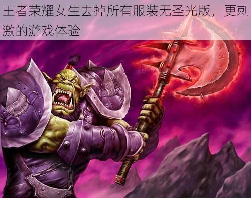 王者荣耀女生去掉所有服装无圣光版,更刺激的游戏体验