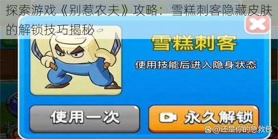 探索游戏《别惹农夫》攻略:雪糕刺客隐藏皮肤的解锁技巧揭秘