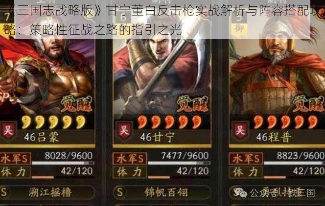 《三国志战略版》甘宁董白反击枪实战解析与阵容搭配攻略:策略性征战之路的指引之光