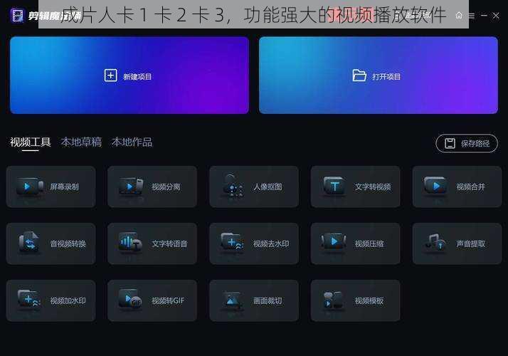 成片人卡 1 卡 2 卡 3,功能强大的视频播放软件