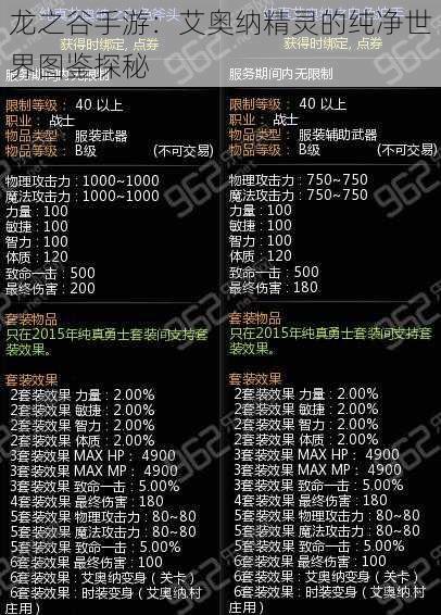 龙之谷手游:艾奥纳精灵的纯净世界图鉴探秘