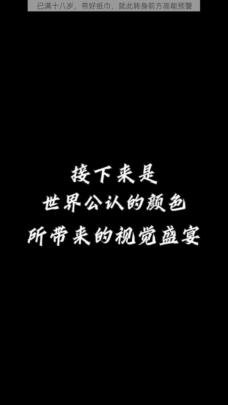已满十八岁,带好纸巾,就此转身前方高能预警