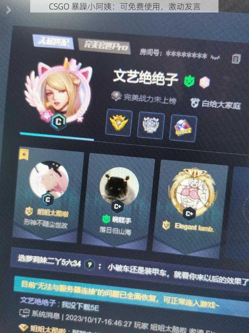 CSGO 暴躁小阿姨:可免费使用,激动发言