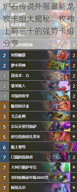 炉石传说外服最新龙牧卡组大揭秘:牧神上前三十的强势卡组分享