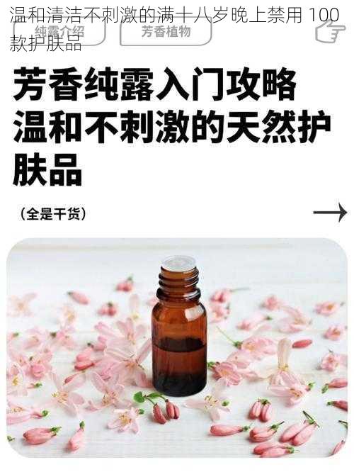 温和清洁不刺激的满十八岁晚上禁用 100 款护肤品