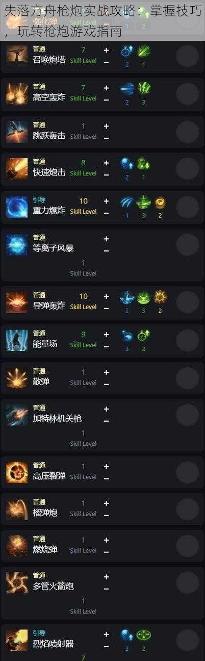 失落方舟枪炮实战攻略:掌握技巧,玩转枪炮游戏指南
