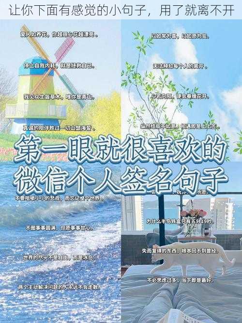 让你下面有感觉的小句子，用了就离不开