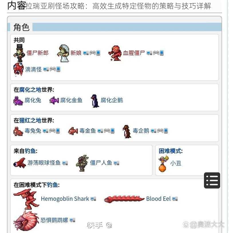 泰拉瑞亚刷怪场攻略:高效生成特定怪物的策略与技巧详解