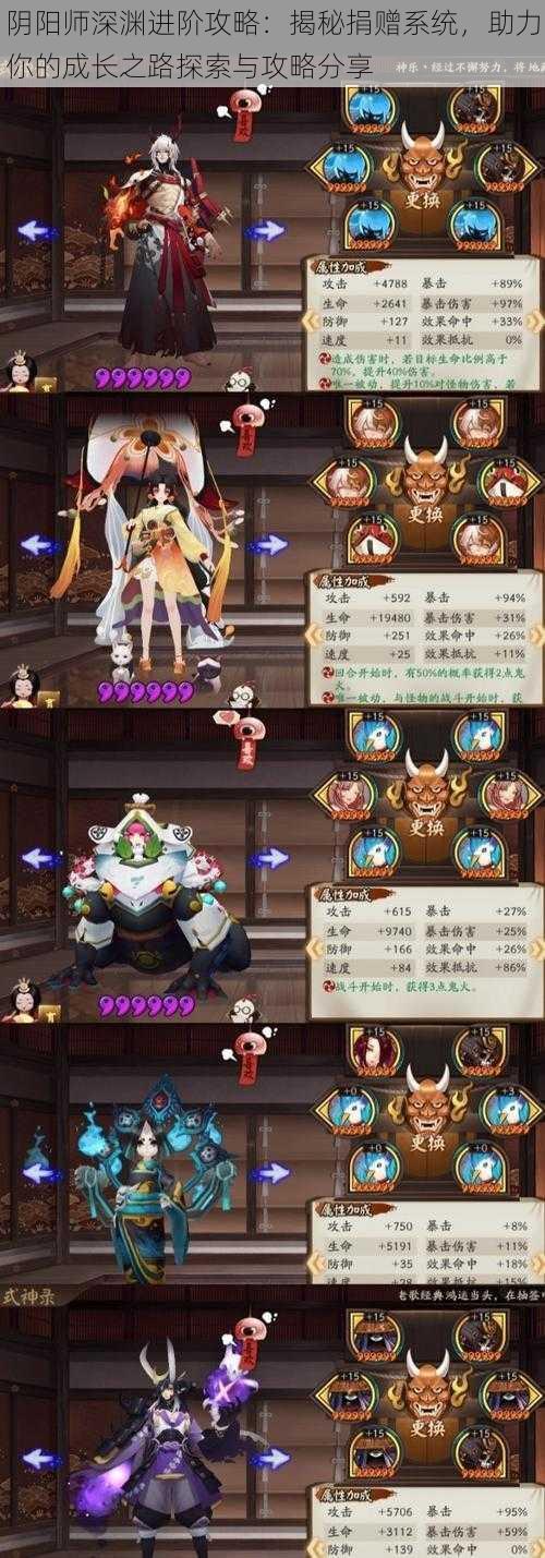 阴阳师深渊进阶攻略:揭秘捐赠系统,助力你的成长之路探索与攻略分享