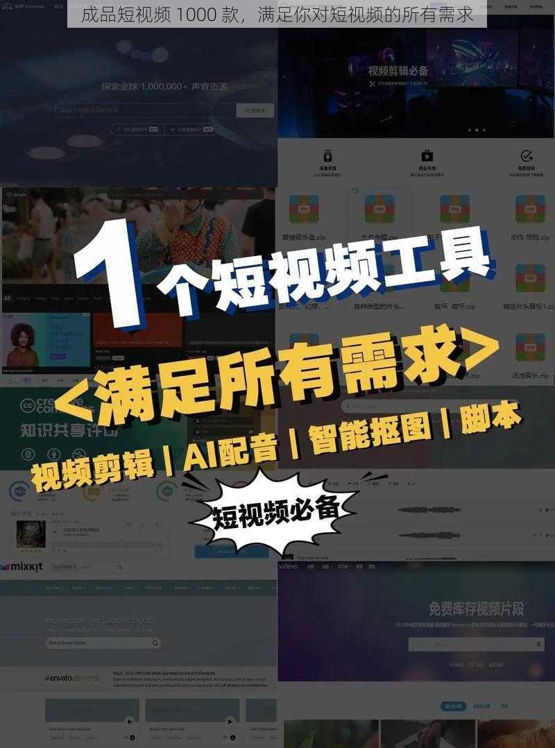 成品短视频 1000 款,满足你对短视频的所有需求