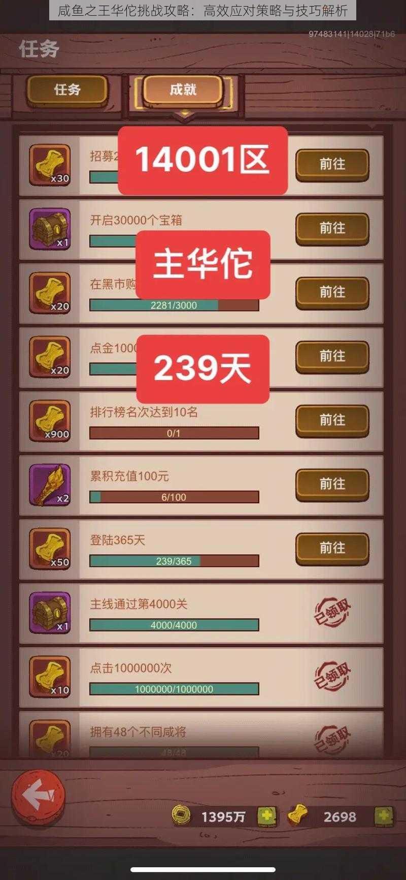 咸鱼之王华佗挑战攻略:高效应对策略与技巧解析