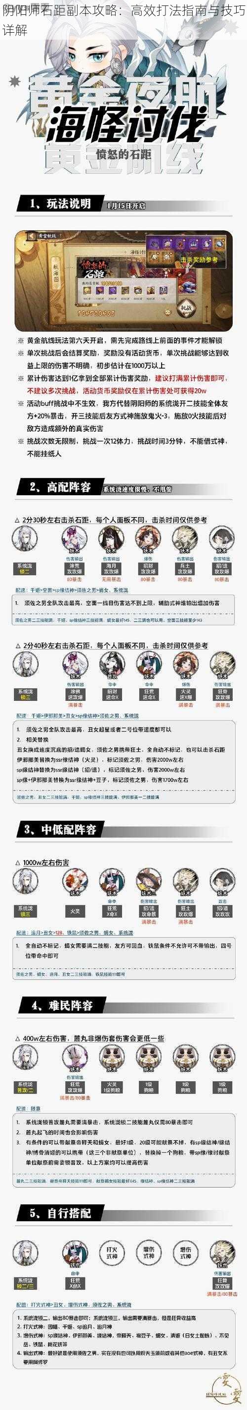 阴阳师石距副本攻略:高效打法指南与技巧详解