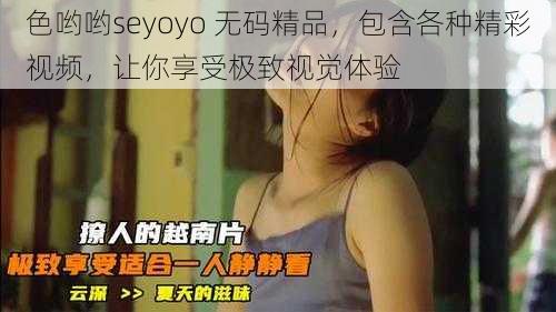 色哟哟seyoyo 无码精品,包含各种精彩视频,让你享受极致视觉体验