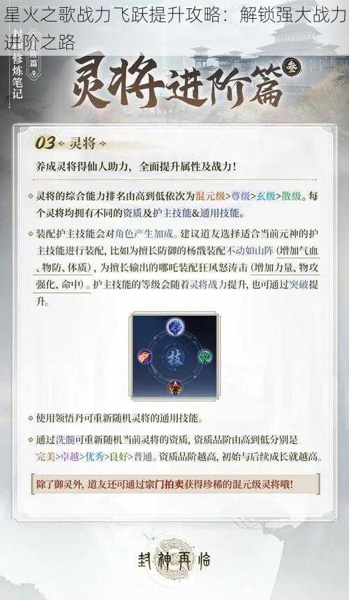 星火之歌战力飞跃提升攻略:解锁强大战力进阶之路