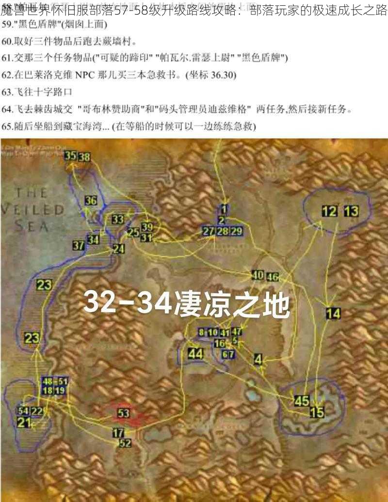 魔兽世界怀旧服部落57-58级升级路线攻略:部落玩家的极速成长之路