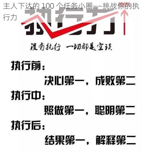 主人下达的 100 个任务小圈——挑战你的执行力