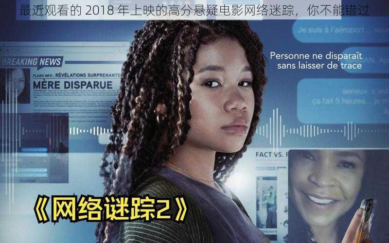 最近观看的 2018 年上映的高分悬疑电影网络迷踪,你不能错过