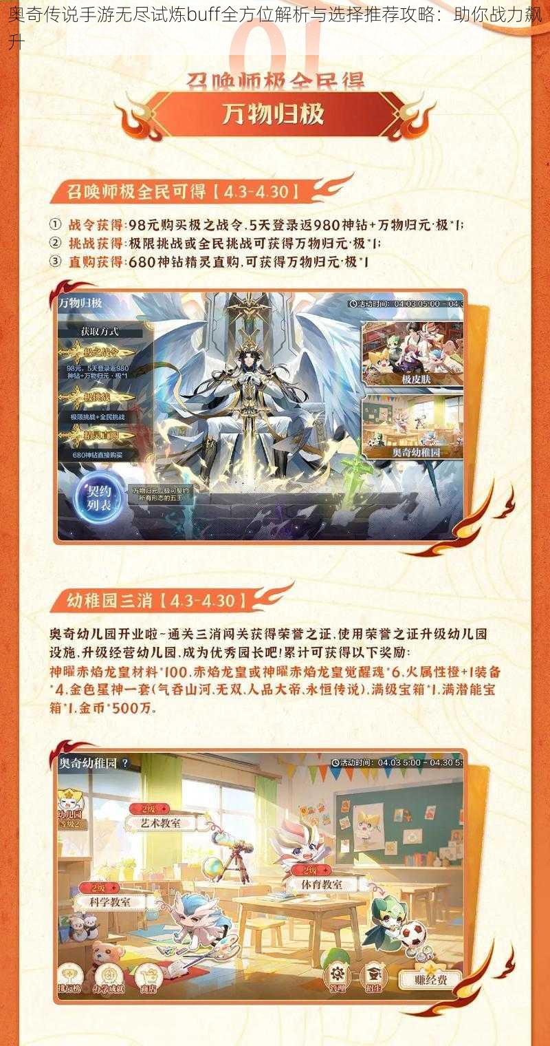 奥奇传说手游无尽试炼buff全方位解析与选择推荐攻略:助你战力飙升