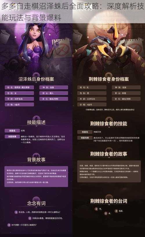 多多自走棋沼泽蛛后全面攻略:深度解析技能玩法与背景爆料