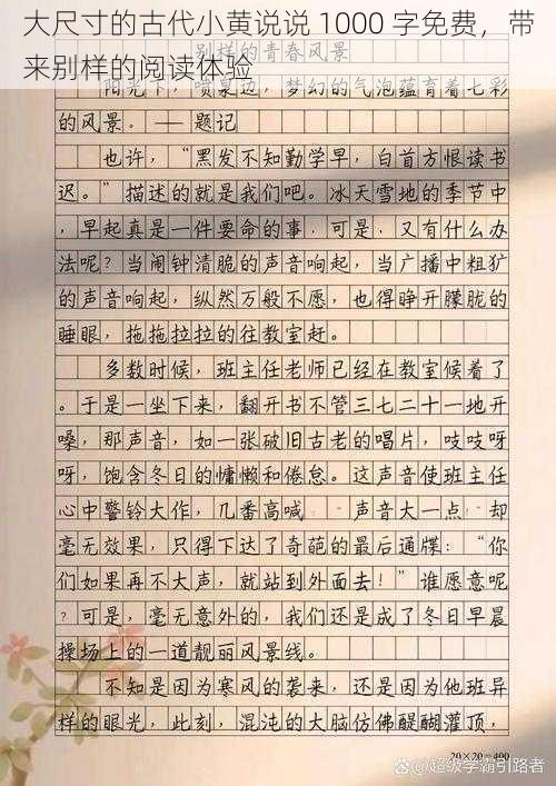 大尺寸的古代小黄说说 1000 字免费,带来别样的阅读体验