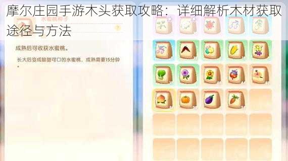 摩尔庄园手游木头获取攻略:详细解析木材获取途径与方法