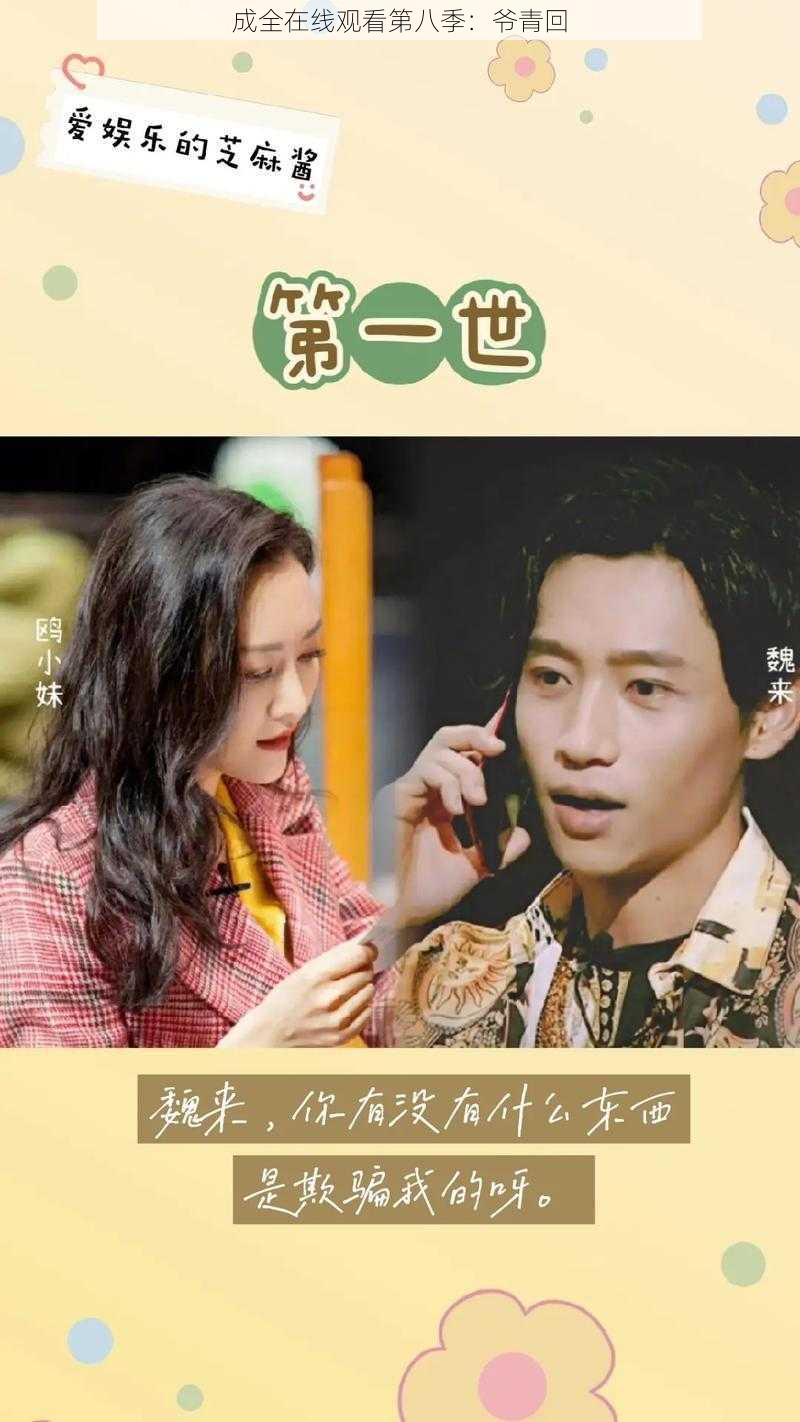 成全在线观看第八季:爷青回