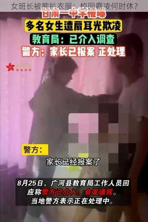 女班长被熊扒衣服:校园霸凌何时休?