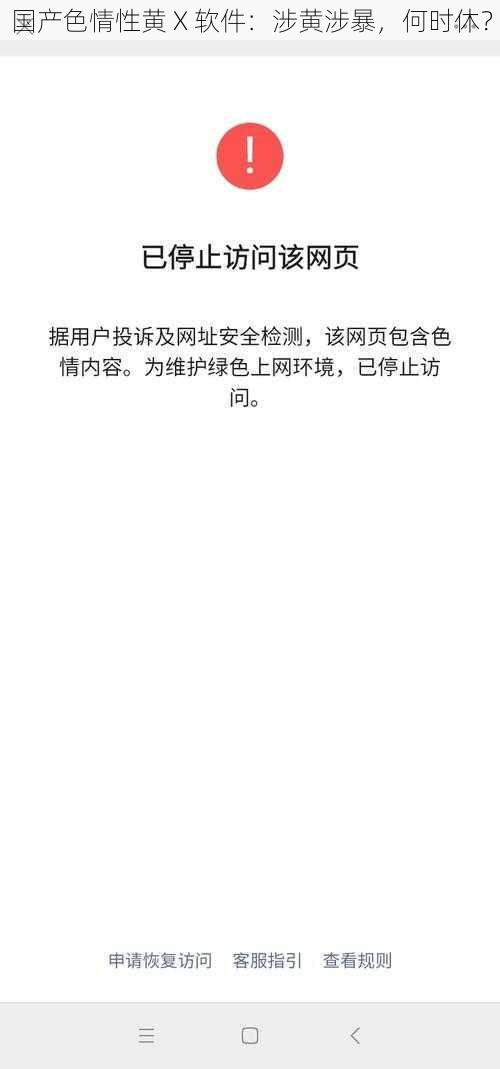 国产色情性黄 X 软件:涉黄涉暴,何时休?