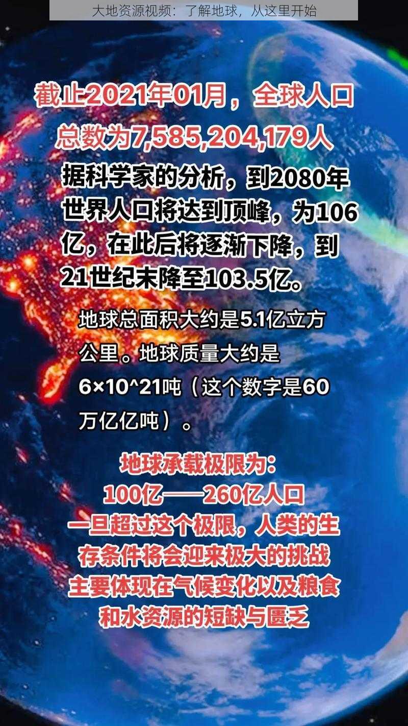 大地资源视频:了解地球,从这里开始