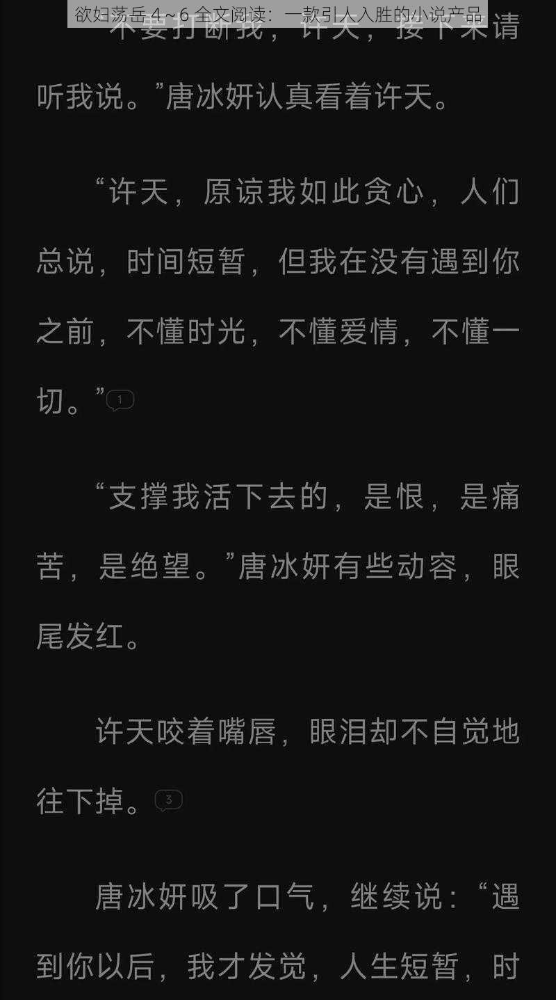 欲妇荡岳 4~6 全文阅读:一款引人入胜的小说产品