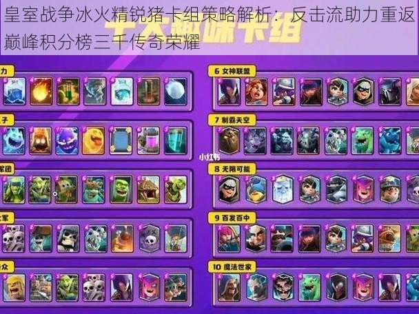 皇室战争冰火精锐猪卡组策略解析:反击流助力重返巅峰积分榜三千传奇荣耀