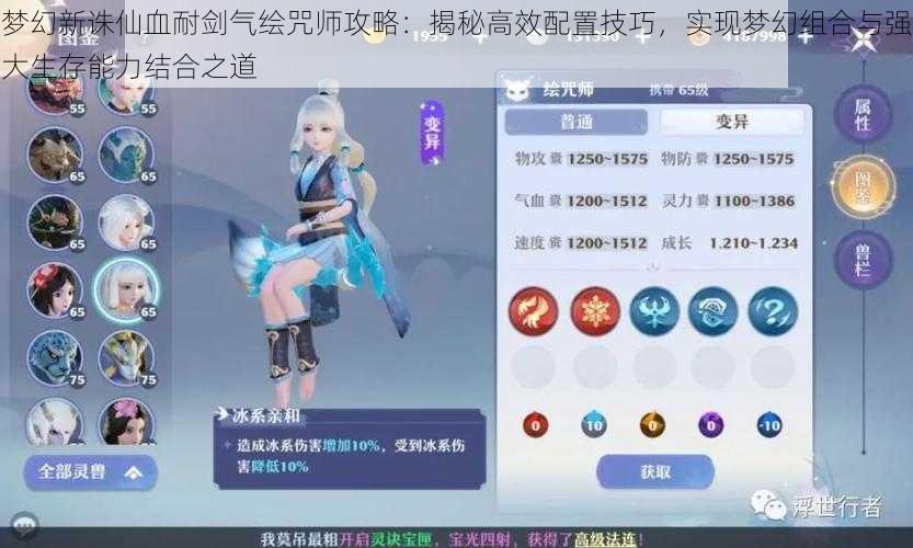 梦幻新诛仙血耐剑气绘咒师攻略:揭秘高效配置技巧,实现梦幻组合与强大生存能力结合之道