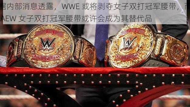 据内部消息透露,WWE 或将剥夺女子双打冠军腰带,而 AEW 女子双打冠军腰带或许会成为其替代品