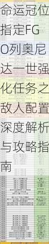 命运冠位指定FGO列奥尼达一世强化任务之敌人配置深度解析与攻略指南