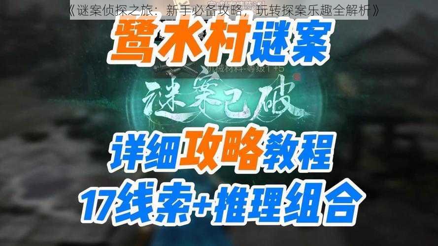 《谜案侦探之旅:新手必备攻略,玩转探案乐趣全解析》