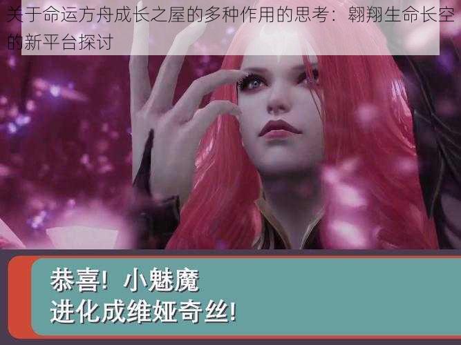 关于命运方舟成长之屋的多种作用的思考:翱翔生命长空的新平台探讨