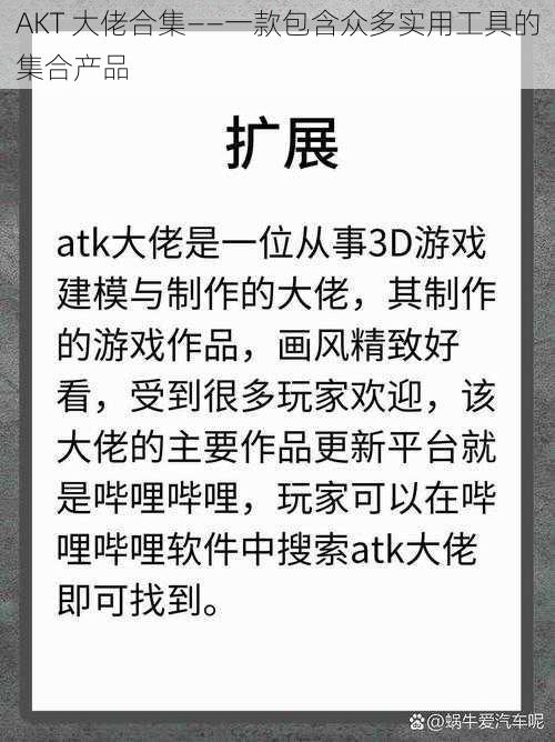 AKT 大佬合集——一款包含众多实用工具的集合产品