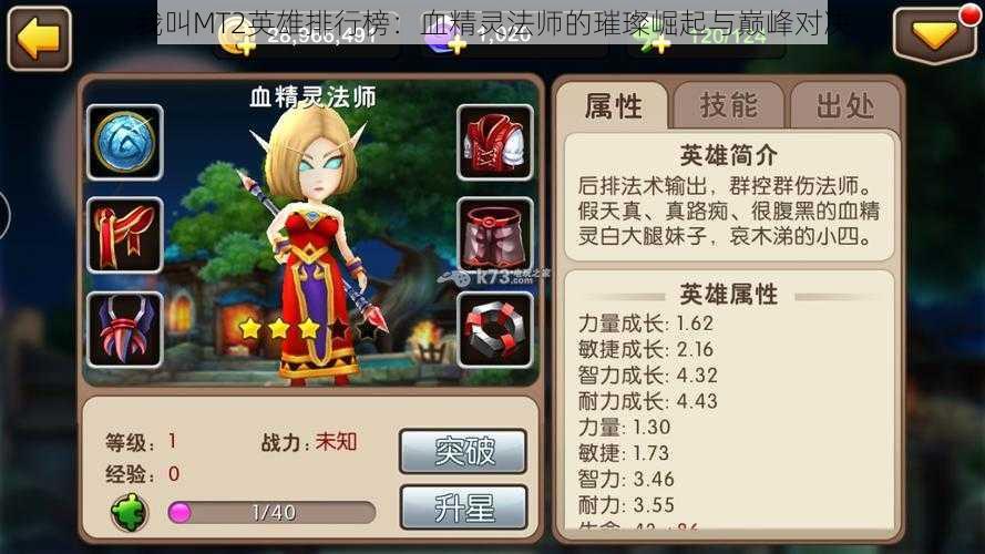 我叫MT2英雄排行榜:血精灵法师的璀璨崛起与巅峰对决