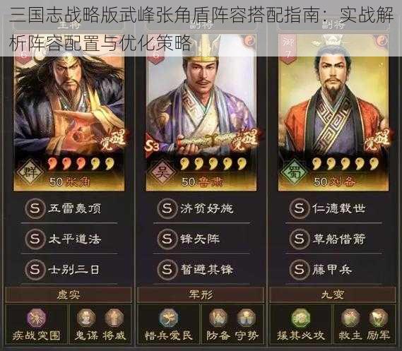 三国志战略版武峰张角盾阵容搭配指南:实战解析阵容配置与优化策略