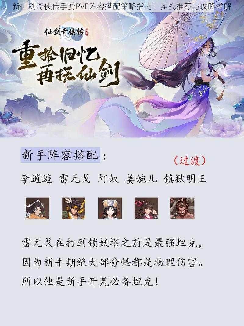 新仙剑奇侠传手游PVE阵容搭配策略指南:实战推荐与攻略详解